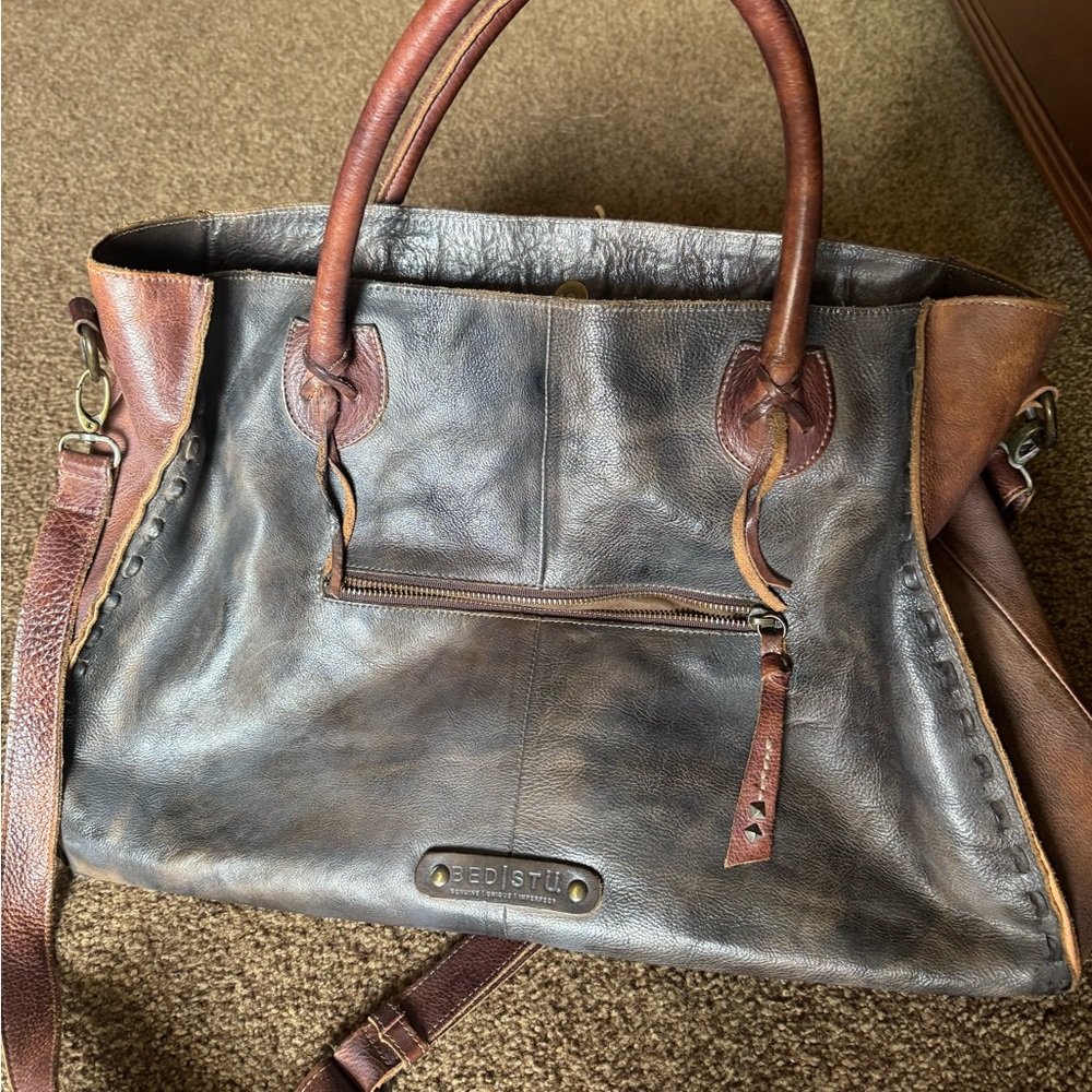 Bed Stu Dark Brown Leather Tote Bag - Picture 13 of 16